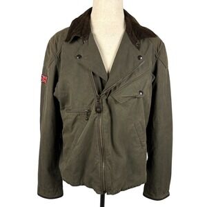 Polo Ralph Lauren Waxed Biker Jacket Mens XL Olive Vintage Style Moto NWT $1098